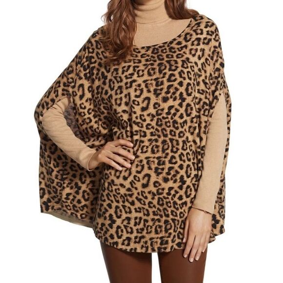 CHICO'S ’s Leopard Animal Print Cape - One Size - Picture 1 of 6
